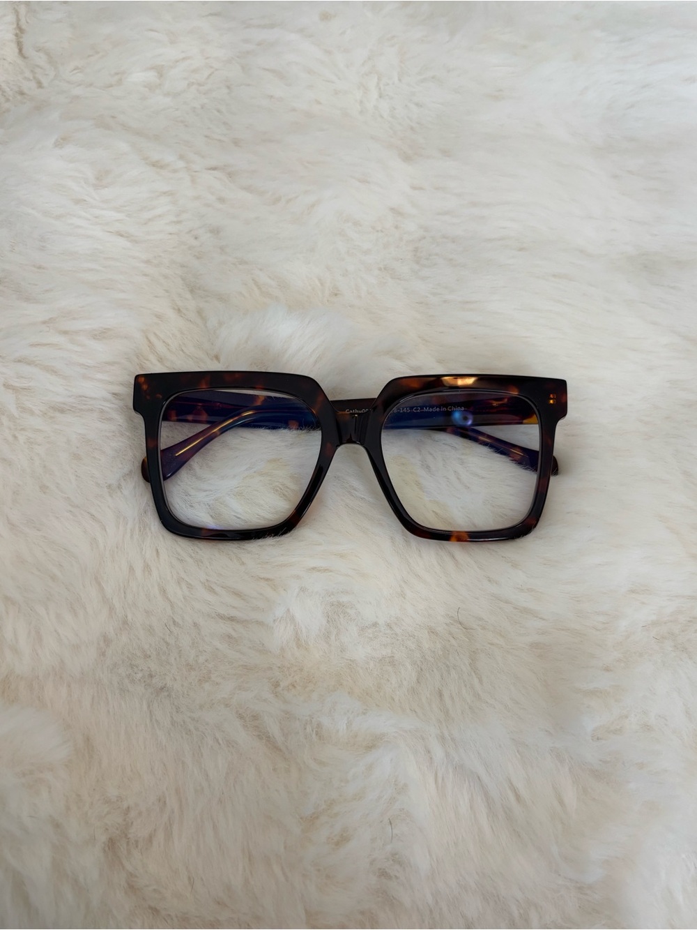 Brown Tortoiseshell Oversized Square Glasses